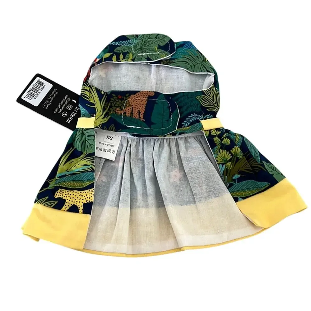 Parisian Pet XS Amazon Rain Forest Print Dog Dress NWT Sundress Ruffle